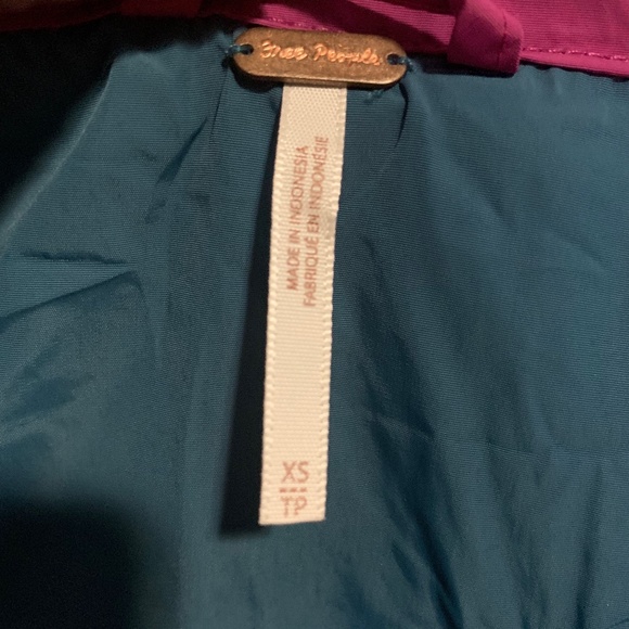 Free People NWT Colorblock Jacket Bosenberry XS Highline Hidden Hoodie Pockets - Picture 8 of 11